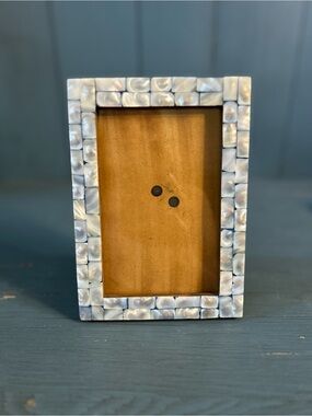 Home Goods Iridescent Blue Mother-of-Pearl Photo Frame 5 x 7 Inches